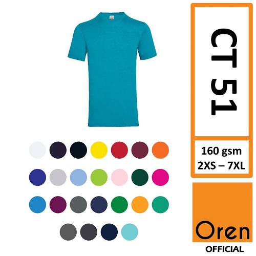 Oren Sport Cotton Round Neck T-Shirt (160gsm Comfy Cotton)