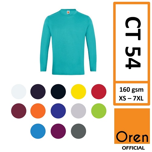Oren Sport CT54 Cotton Long Sleeve T-Shirt (160gsm Comfy Cotton)