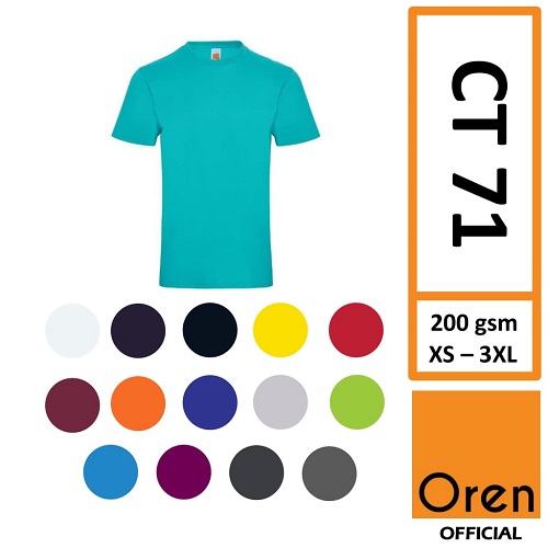 Oren Sport CT71 Cotton Round Neck T-Shirt (200gsm Superb Cotton)