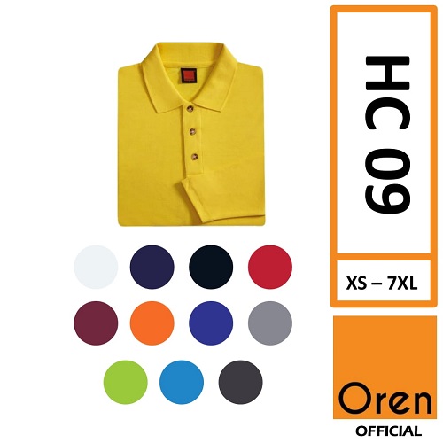 Oren Sport HC09 Honey Comb Long Sleeve Plain Polo Shirt
