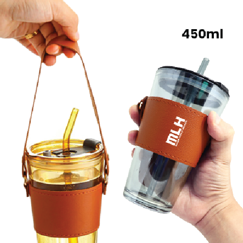 MONTE 3 Premium Color Glass Mug with PU Sleeve - 450ml