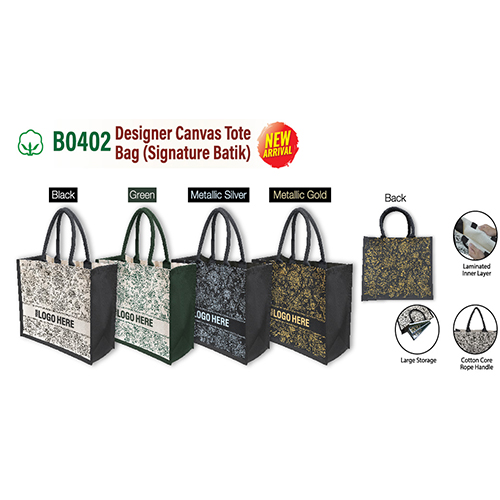[READY STOCK] Designer Canvas Tote Bag (Signature Batik)